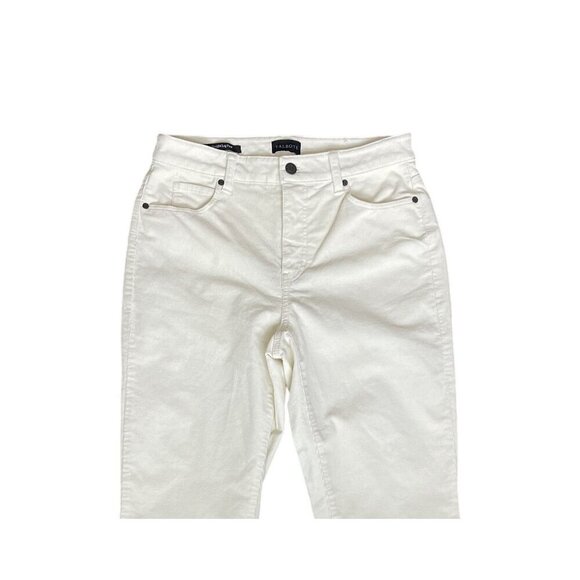 Talbots Corduroy Straight Leg Pants Size 4 Ivory Stretch Winter White Office - Picture 3 of 11